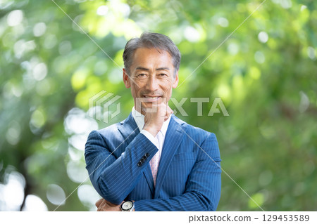 Businessman portrait fresh green Businessman portrait fresh green 129453589