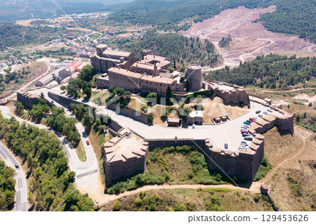 Medieval fortress with romanesque Church on hilltop in Cardona, Spain Medieval fortress with romanesque Church on hilltop in Cardona, Spain 129453626