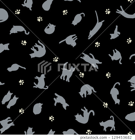 令人印象深刻和可愛的貓咪圖案背景, 令人印象深刻和可愛的貓咪圖案背景, 129453682