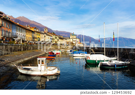 Lake and mountain scenery of Cannobio, Italy 129453692