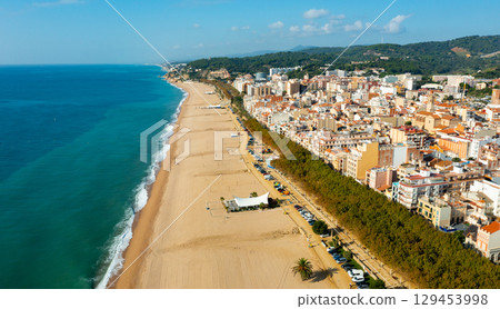 Birds eye view of Calella, Spain Birds eye view of Calella, Spain 129453998