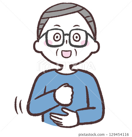 Illustration of a convinced senior man Illustration of a convinced senior man 129454116