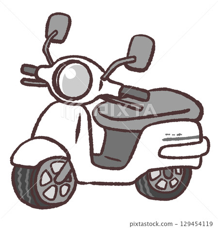 白色輕便摩托車插圖 白色輕便摩托車插圖 129454119