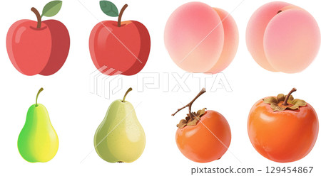 四種水果的插圖 129454867