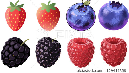 4 kinds of berries 129454868