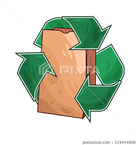illustration of recycle paper bag 129454908