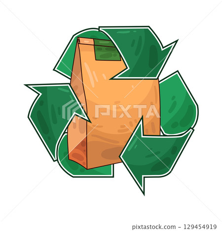 illustration of recycle paper bag illustration of recycle paper bag 129454919