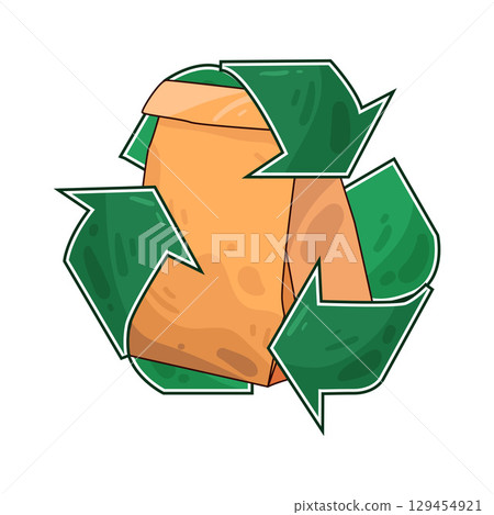 illustration of recycle paper bag 129454921