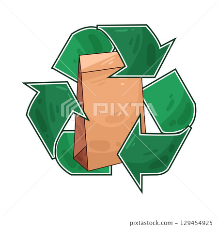 illustration of recycle paper bag illustration of recycle paper bag 129454925