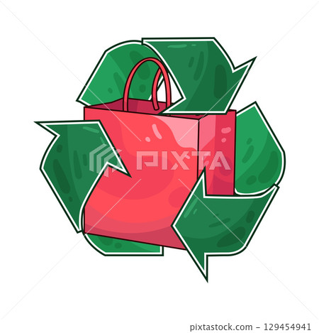 illustration of recycle paper bag 129454941