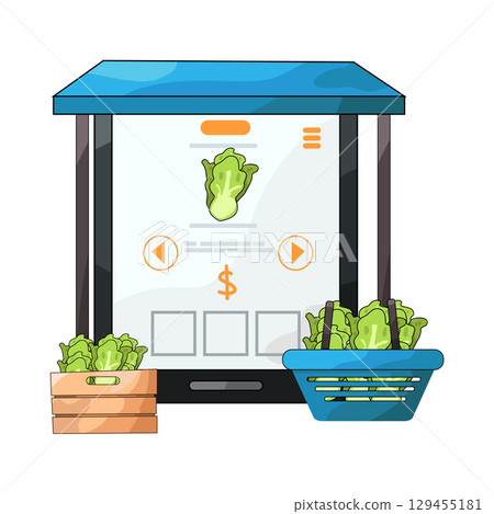 illustration of digital marketplace illustration of digital marketplace 129455181