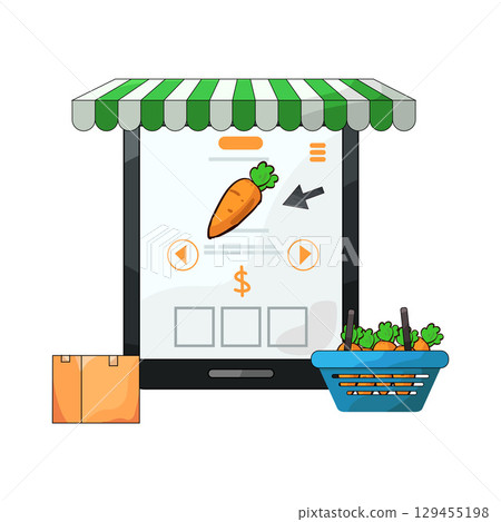 illustration of digital marketplace 129455198