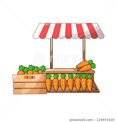 illustration of vegetable market 129455420