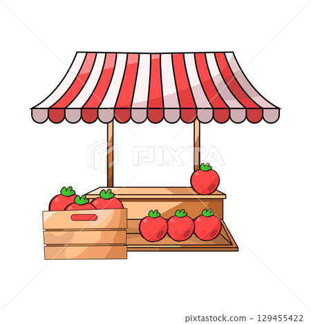 illustration of vegetable market 129455422