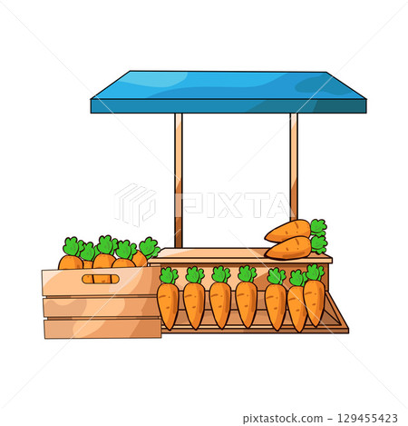 illustration of vegetable market 129455423