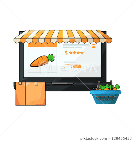 illustration of digital marketplace 129455433