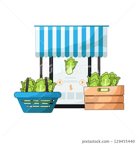 illustration of digital marketplace 129455440