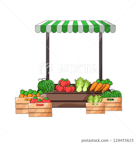 illustration of vegetable market illustration of vegetable market 129455625