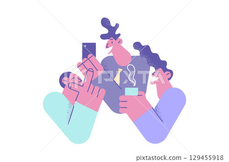 Huge social media network concept Huge social media network concept 129455918