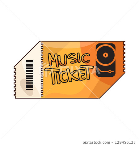 illustration of music ticket 129456125