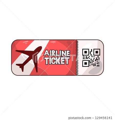 illustration of airplane ticket 129456141