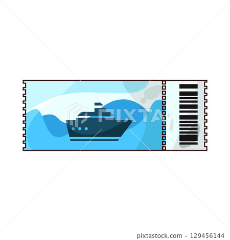 illustration of cruise ship ticket illustration of cruise ship ticket 129456144