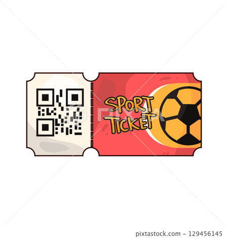illustration of soccer ticket 129456145