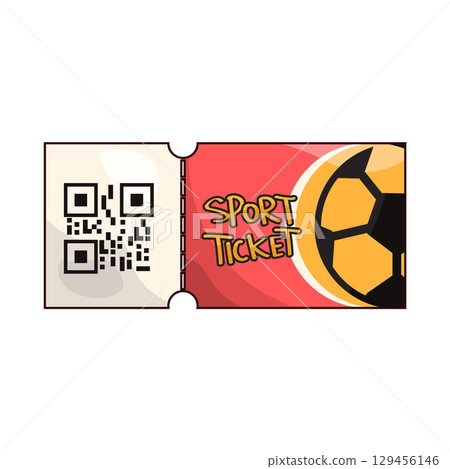 illustration of soccer ticket 129456146