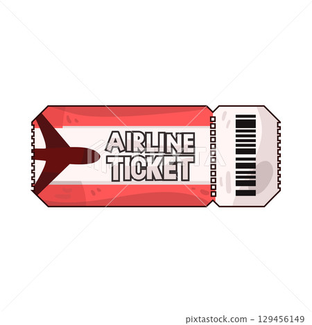 illustration of airplane ticket 129456149
