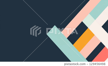 Abstract vector background with colorful geometric shapes and dark accent 129456498