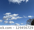 Winter blue sky and white clouds 129456729