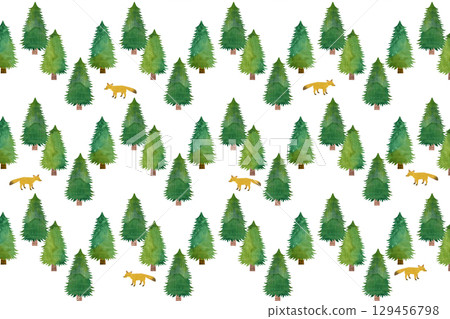 Forest and fox background illustration Forest and fox background illustration 129456798