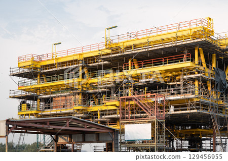 Oil rig construction for exploration and drilling crude oil. 129456955
