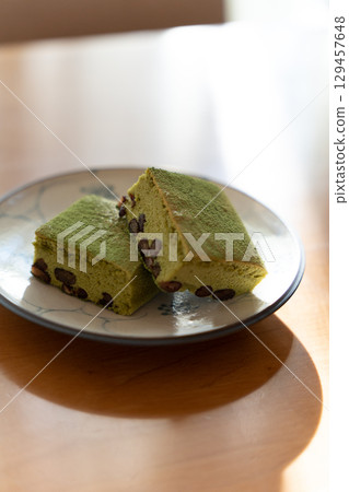 A gentle moment with matcha and red beans A gentle moment with matcha and red beans 129457648
