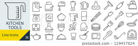 廚房工具圖示集 129457824