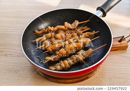 Frozen konjac yakitori style Frozen konjac yakitori style 129457922