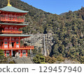 Nachi Falls and the three-story pagoda of Kumano Nachi Taisha Shrine 129457940