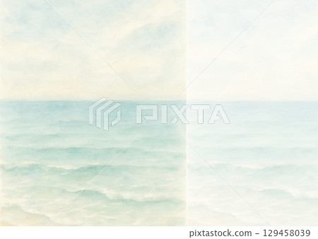 Summer sea postcard watercolor illustration 129458039