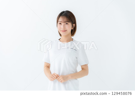 Female white coat nurse medical 129458076