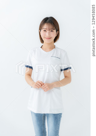Female white coat nurse medical 129458085