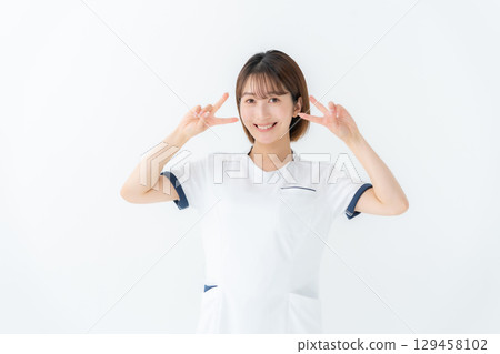 女人，白大褂，護士，醫療，和平 129458102