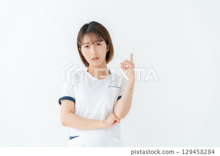 女人，白大褂，護士，醫療，擔憂 129458284