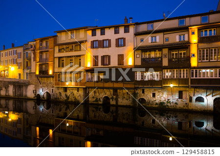 Night view of Castres, France Night view of Castres, France 129458815