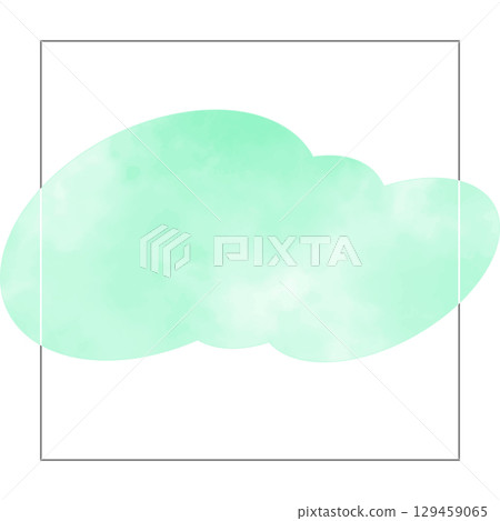 時尚的水彩方形向量框架，帶有綠色、薄荷綠色的色調 129459065