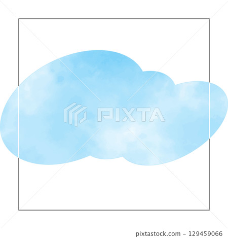 Stylish watercolor square vector frame in blue nuances 129459066