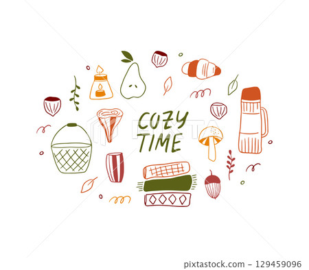 Hand drawn cozy autumn vector illustration Hand drawn cozy autumn vector illustration 129459096