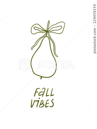 Hand drawn fall vector illustration with lettering 129459154