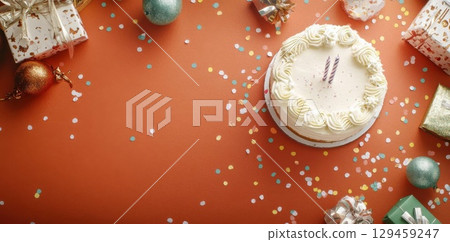 Celebrate with Cake, Gifts and Confetti Create Festive Vibes 129459247