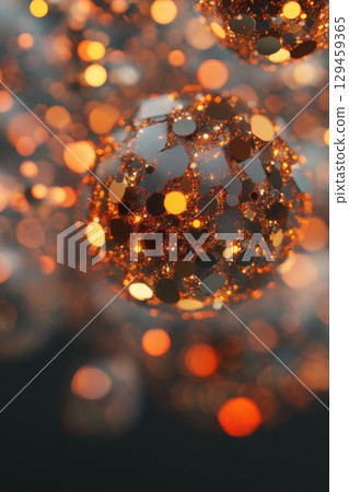 Explore Sphere, with abstract art background, geometric designs and golden light 129459365