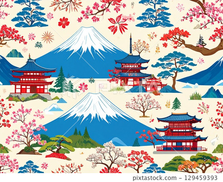 富士山的插圖 富士山的插圖 129459393